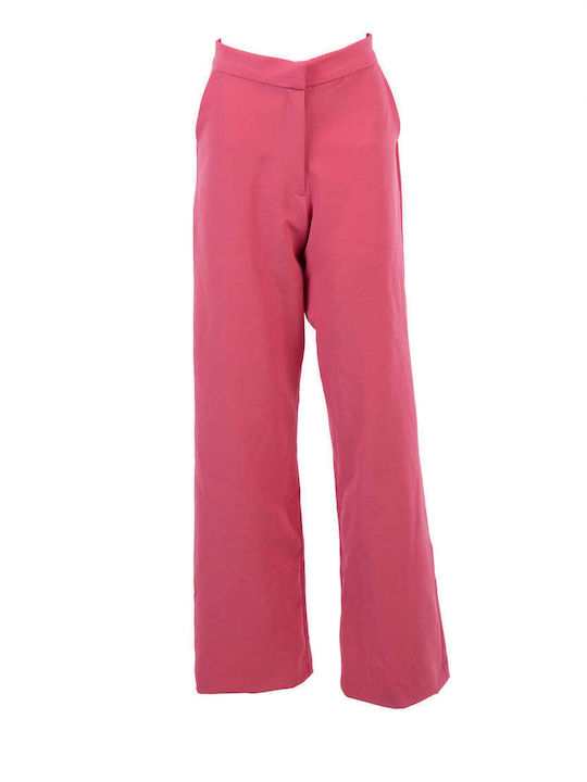 Women's Fabric Trousers in Slim Fit Pink