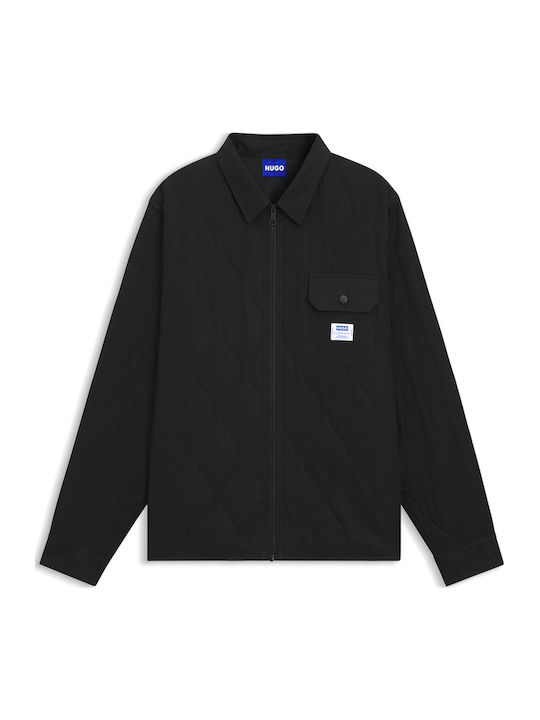 Long Sleeve Cotton Overshirt Black