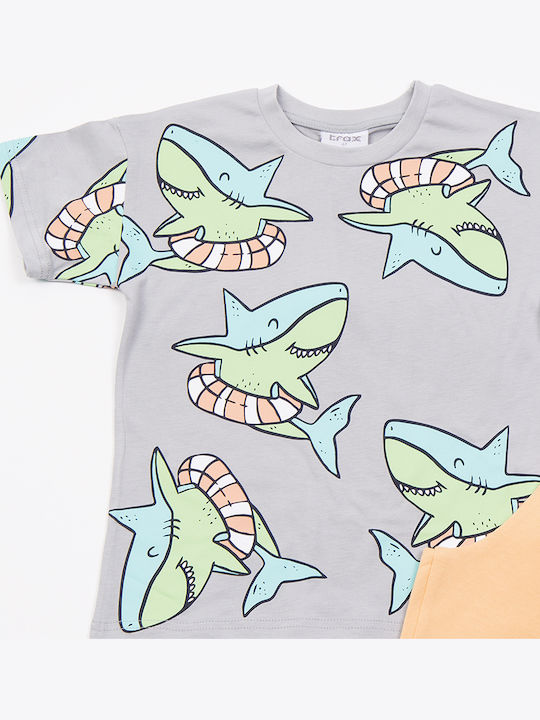 Trax Kinder-Set mit Shorts Sommer 2Stück Gray Trax Kinder-Set mit Shorts Sommer 2Stück Gray