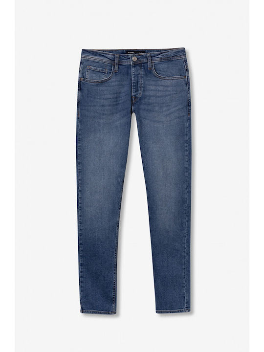 Men's Elastic Jeans Pants with Regular Tapered Fit Blue