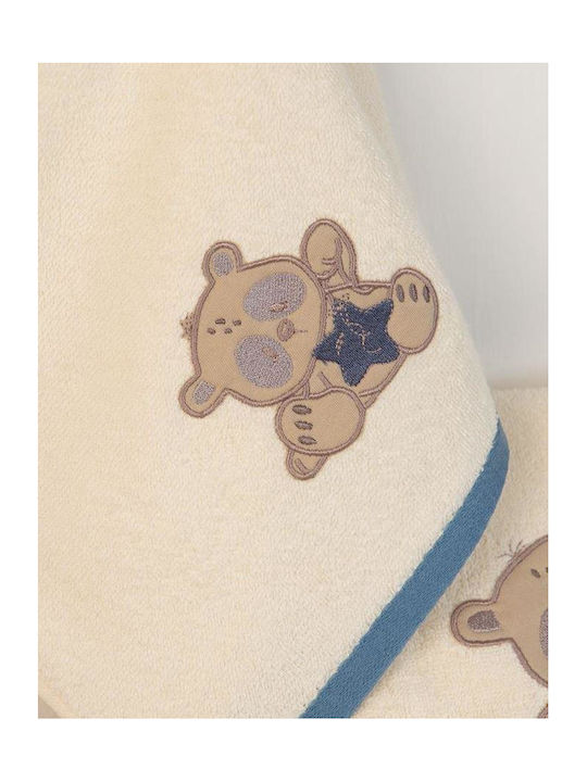 Dimcol Σετ Βρεφικές Πετσέτες 2τμχ Star Bear Εκρου Βάρους 400gr/m²