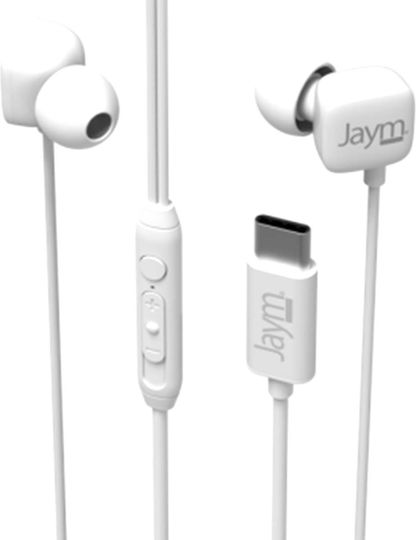 Jaym Usb-c Wired In-ear Earphones Mic Remote Control White