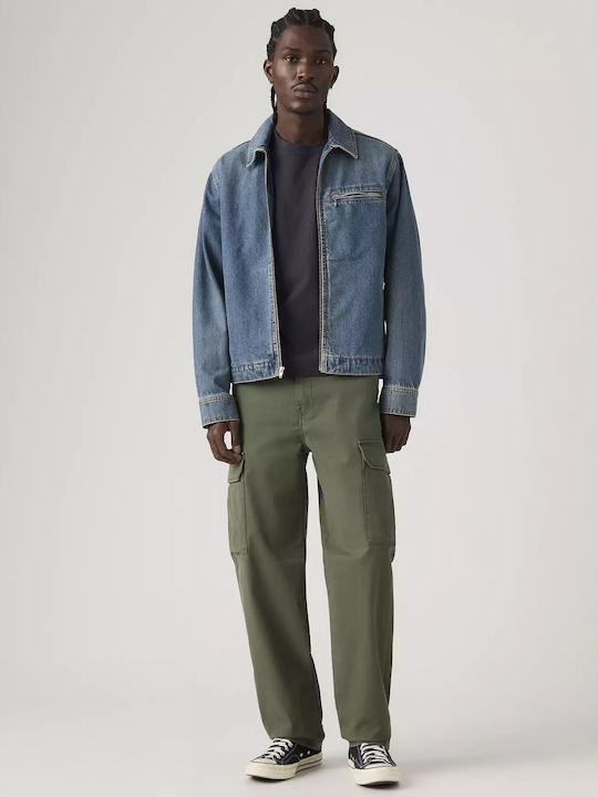 Trousers Cargo Elastic in Tapered Line Green