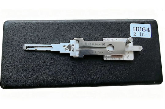 Lishi Car Decoder Hu64 8910 2 În 1 Decoder + Pick Mercedes-Benz Hu64 10-Tăieturi Aprindere Ușă Portbagaj Deblocare