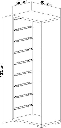 Comodă pentru copii Alb cu 9 sertare 45.5x30x122buc Comodă pentru copii Alb cu 9 sertare 45.5x30x122buc