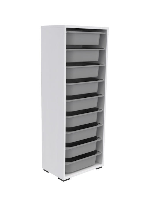Comodă pentru copii Alb cu 9 sertare 45.5x30x122buc