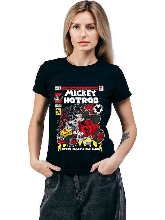 T-shirt Mickey Hot Rod Pop Culture Black