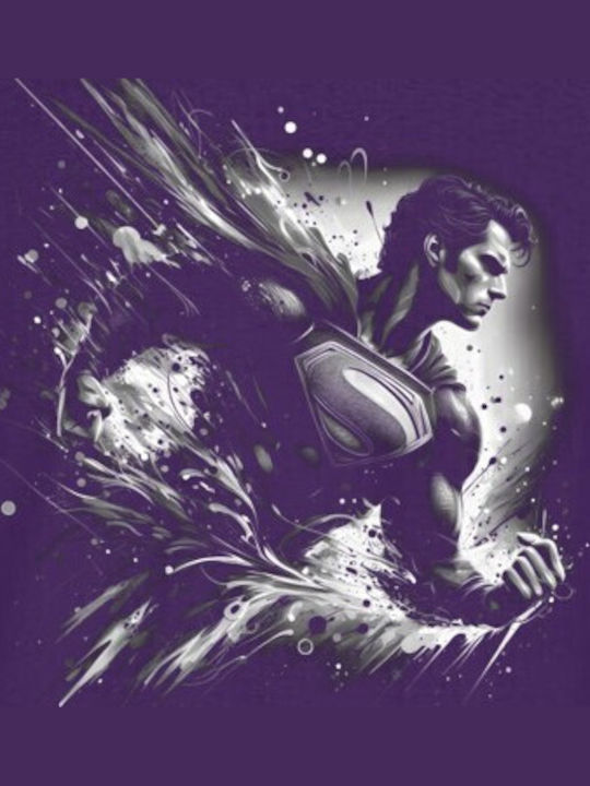 T-shirt Superman Dynamisch Monochrom Pop Culture Lila