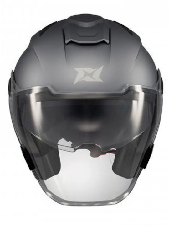 Axxis Blazer SV Titanium Mat Motorcycle Helmet Jet ECE 22.06 1550gr with Sunvisor