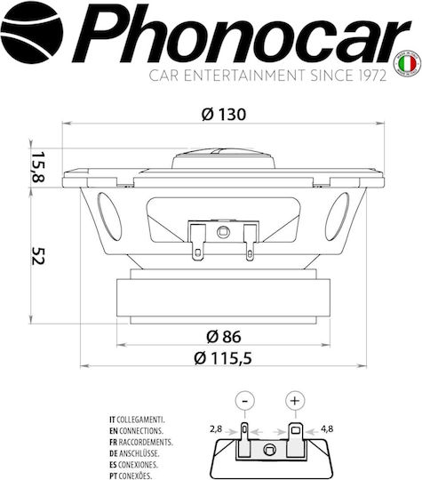 Phonocar Set Boxe Auto 5" cu 25W RMS (2 căi)