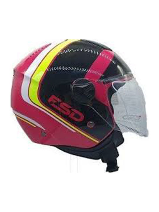 Faseed 700-721 Fuchsia/Black/Yellow Κράνος Μηχανής Jet ECE 22.05
