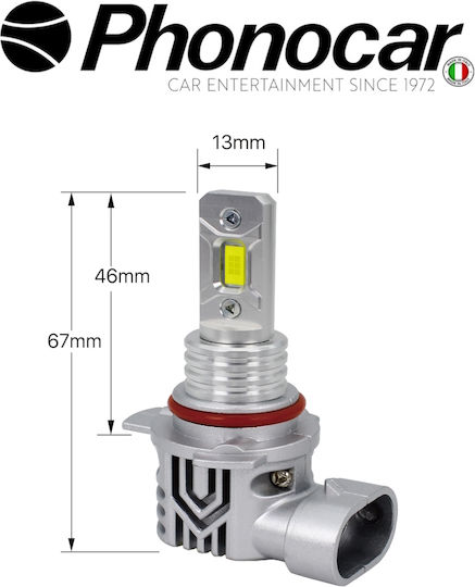 Phonocar Lamps Car HIR2-9012 LED 6000K Cold White 12V 25W 2pcs