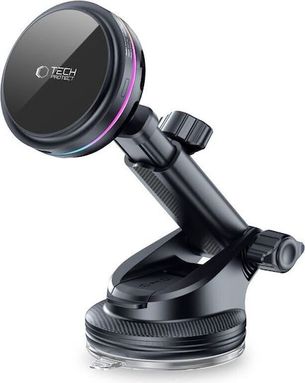 Tech-Protect V9 Arcticboost Car Mobile Mount with Magnet and Wireless Charging MagSafe Black