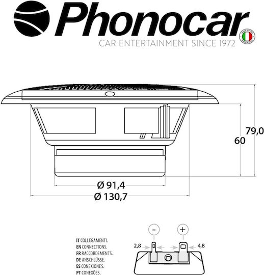 Phonocar Set Marine-Lautsprecher mit 35W RMS Weiß