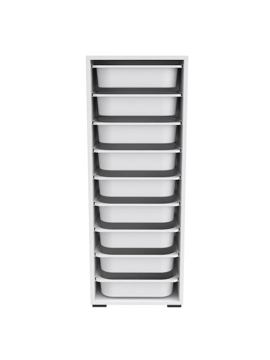 Comodă pentru copii Gri cu 9 sertare 45.5x30x122buc