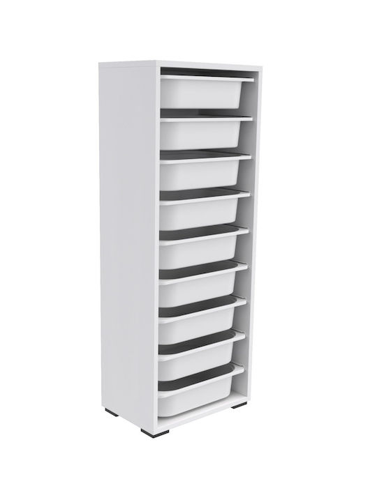 Comodă pentru copii Gri cu 9 sertare 45.5x30x122buc