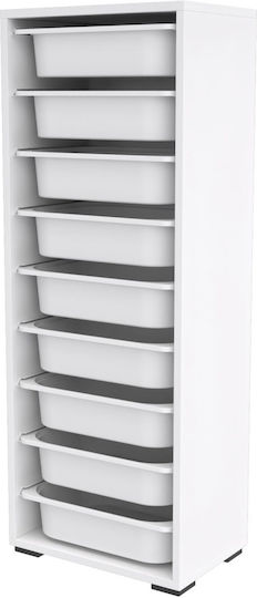 Детска гардеробна шкафче Сив с 9 чекмеджета 45.5x30x122бр
