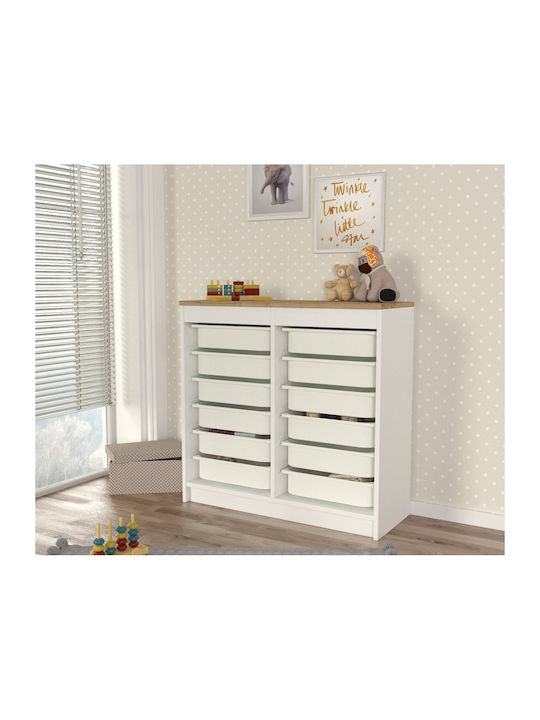 Comodă pentru copii Alb 89x34x85buc