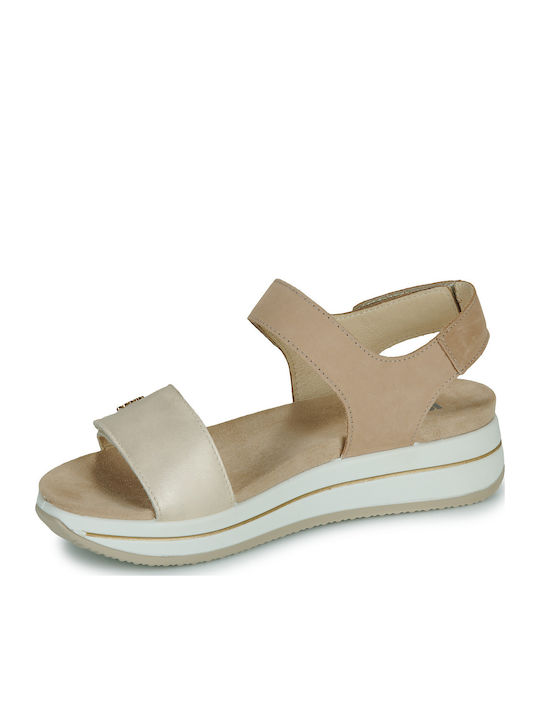 Damenplattformen Beige