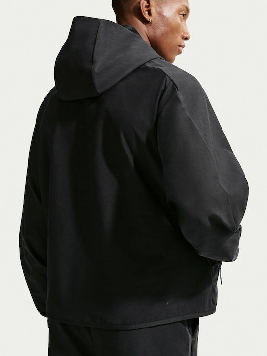 Geacă Cu Glugă Tech Fleece Neagră
