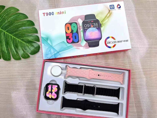 T900 Mini 43mm Smartwatch with Heart Rate Monitor (Black)