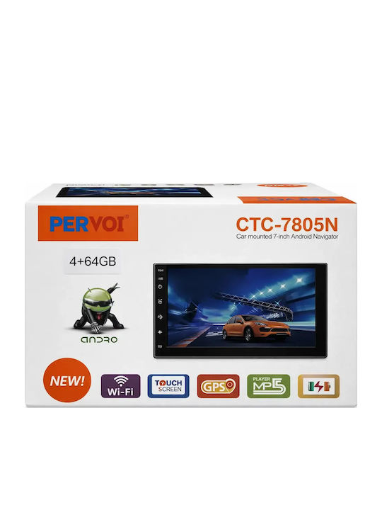PerVoi Sistem Audio Auto 2DIN (Bluetooth/USB/WiFi/GPS/Apple-Carplay/Android-Auto)