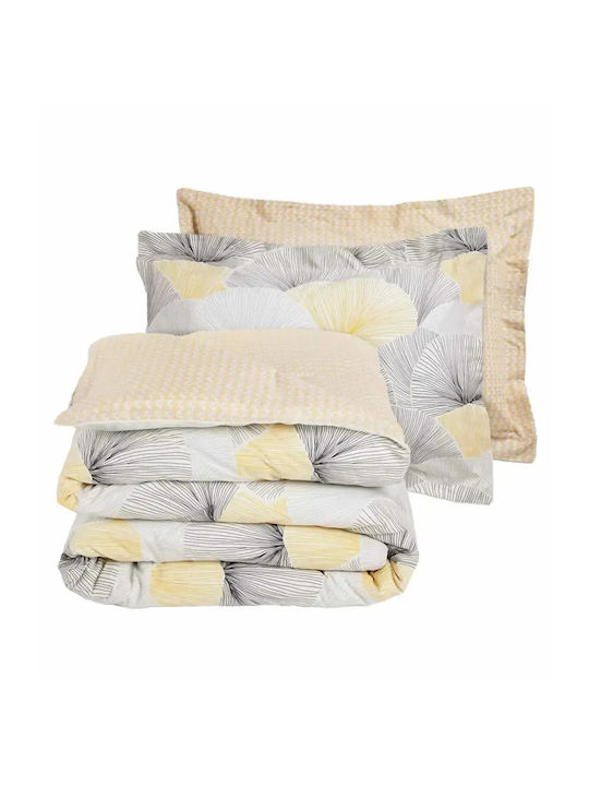 Das Home Sheet Sets Queen 240x260cm. Happy Grey, Ochre 4pcs