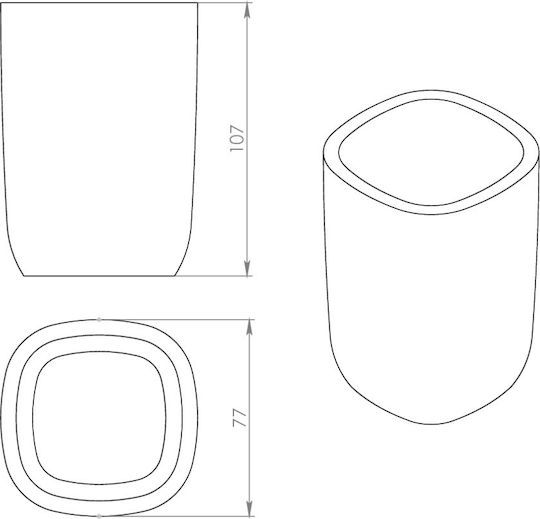 Gedy Cup Holder made of Resin Gray