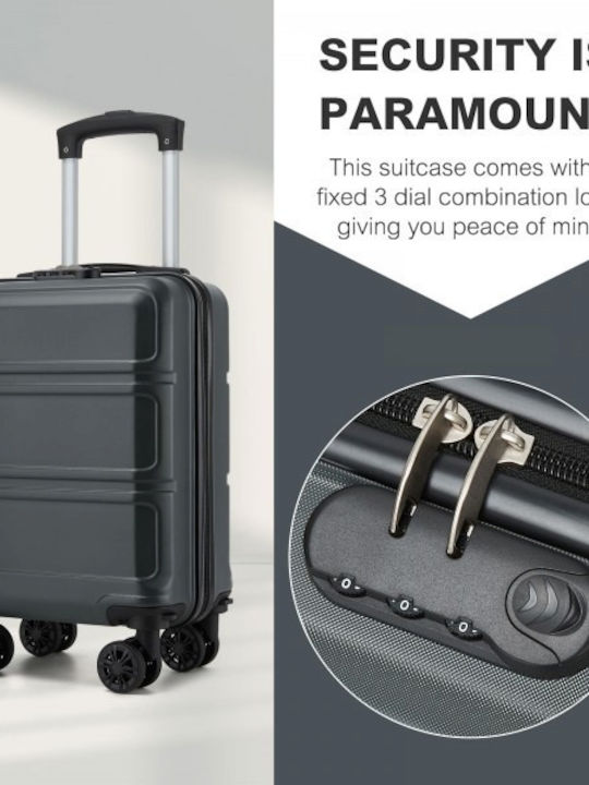 Miss Lulu Cabin Hard Travel Suitcase Gray with 4 Wheels Height 45cm