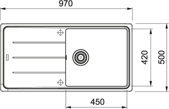 Franke 1140276080 Ένθετος Inox με Μπαταρία Μ97xΠ50cm Καφέ