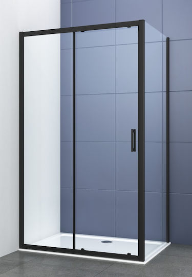 Piccadilly Cabinet Duș cu Glisare Ușă 105-110x195cm Sticlă transparentă Negru