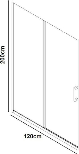 Bronze Art Καμπίνα Ντουζιέρας με Συρόμενη Πόρτα 120x200cm Clear Glass Chrome Bronze Art Καμπίνα Ντουζιέρας με Συρόμενη Πόρτα 120x200cm Clear Glass Chrome