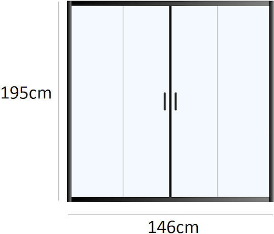 Bronze Art Cabin for Shower with Sliding Door 145-150x195cm Clear Glass Black