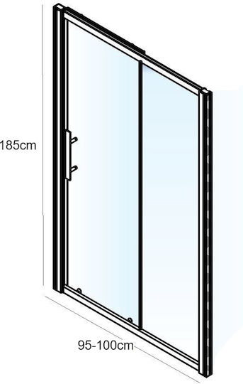 Piccadilly Cabinet Duș cu Glisare Ușă 95-100x185cm Sticlă transparentă Chrome