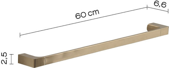 Gedy Pirinei Single Wall-Mounted Bathroom Rail Gold