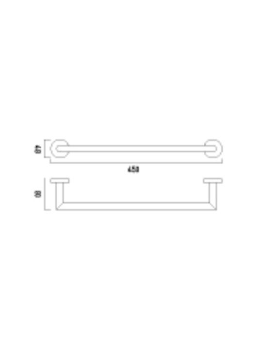 Vado Single Wall-Mounted Bathroom Rail Black