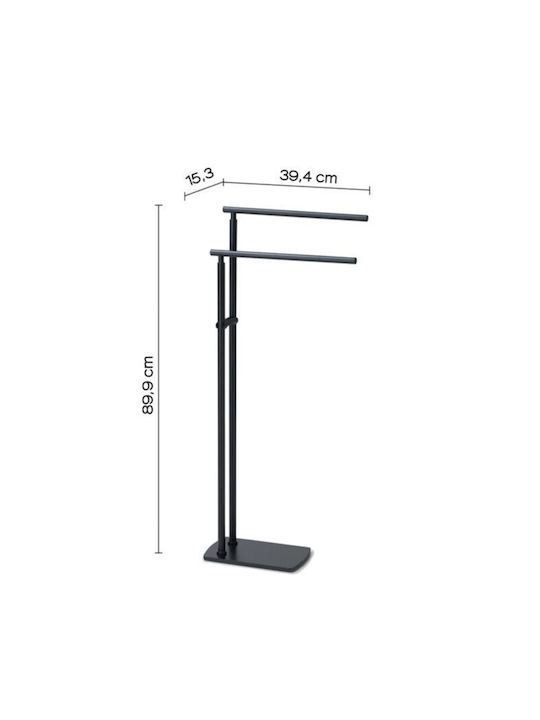 Gedy Double Wall-Mounted Bathroom Rail Inox Black