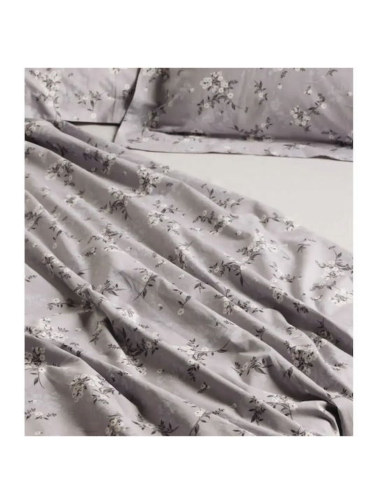 Das Home Duvet Cover Set Cotton Single with Pillowcase 160x240 Happy Grey - Τaupe Grey - Τaupe