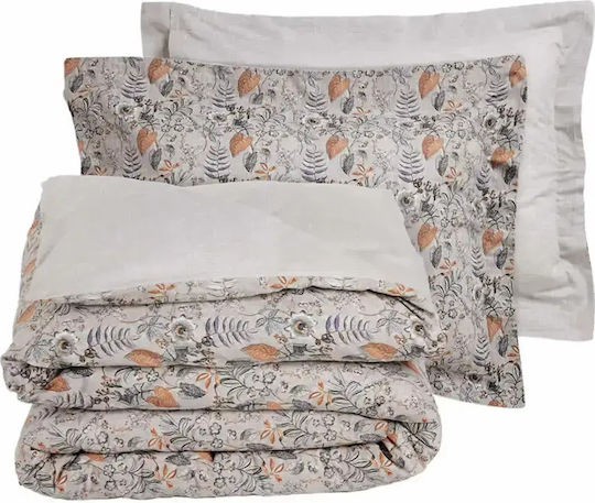 Das Home Duvet Cover Set Cotton Queen with 2 Pillowcases 220x240 Happy Beige