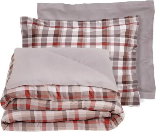 Das Home Duvet Cover Set Cotton Queen with 2 Pillowcases 220x240 Happy Taupe