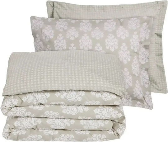 Das Home Комплект Плик за Завивка Памучен Кинг Сайз с 2 Калъфки 220x240 Happy Taupe