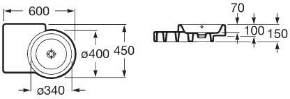 Roca Επικαθήμενος Νιπτήρας Πορσελάνης 60x45cm Λευκός Roca Επικαθήμενος Νιπτήρας Πορσελάνης 60x45cm Λευκός