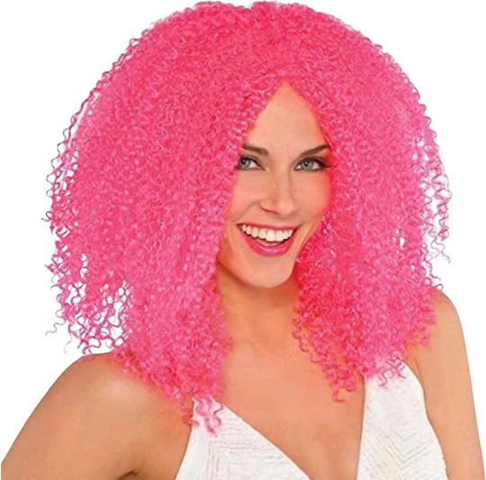 Karneval Perücke Gelockt Rosa