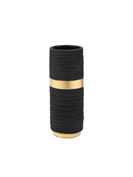 Decorative Vase Black 11.5x11.5x30.5cm