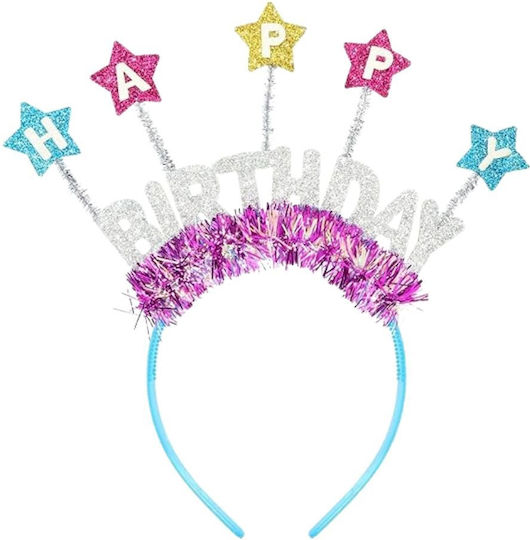 Αποκριάτικη Στέκα Κεφαλής Happy Birthday Glitter Διακόσμηση 1 Τεμάχιο