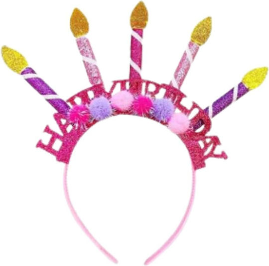 Αποκριάτικη Στέκα Κεφαλής Happy Birthday Glitter Διακόσμηση 1 Τεμάχιο