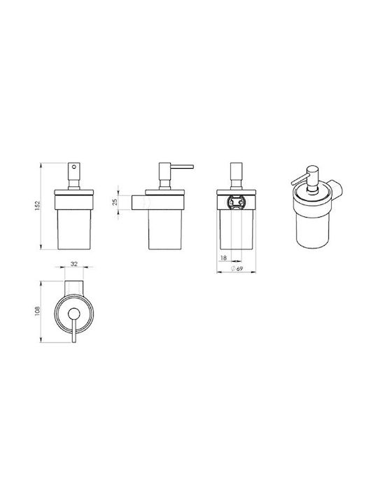 Gedy Pi81 Wall-mounted Dispenser Glass