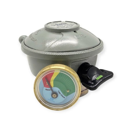 Coral Gas Prime Gas Regulator with Manometer Silver