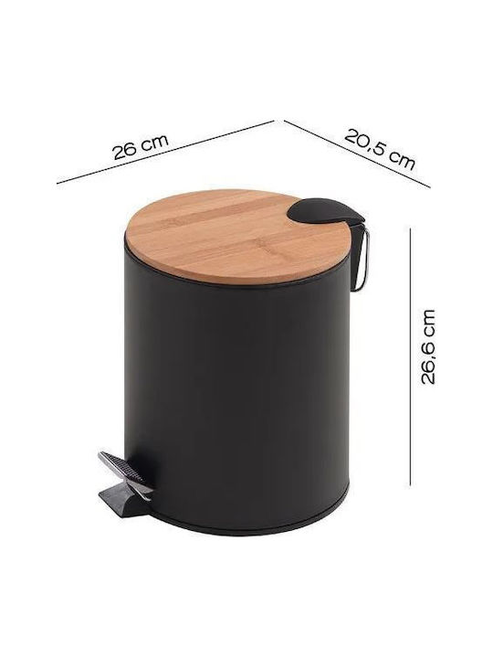 Gedy Bamboo Καλαθάκι Μπάνιου 5lt Μαύρο