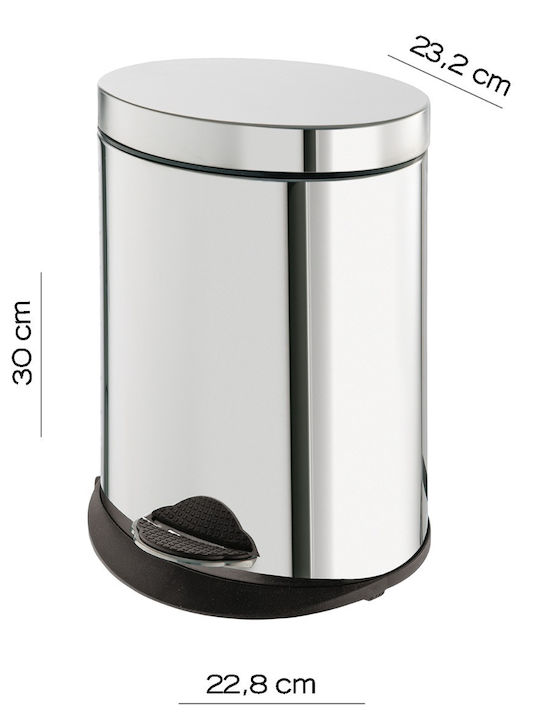 Gedy Inox Καλαθάκι Μπάνιου Soft Close 5lt Ασημί